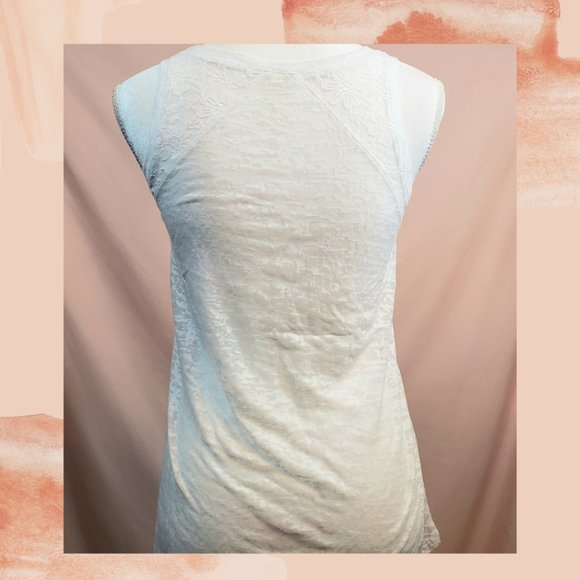 Stretchy Lace Tank (White) - Picture 2 of 2